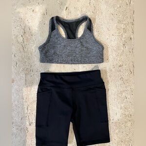 Girl’s Athletic Set Size 6 Athletic Works Shorts & Old Navy Sports Bra